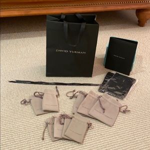 Lot of David Yurman Dust Bags, Cloths, and Bag